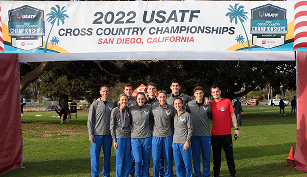 Team Air Force at the 2022 Armed Forces Cross Country Championship held in conjunction with the USA Track and Field National Cross Country Championship at Mission Bay Park in San Diego, Calif. on January 8th. Runners from the Marine Corps, Navy (with Coast Guard) and Air Force compete for gold. (Department of Defense Photo - Released)